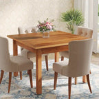 Table à manger carrée de 100 cm pour 2-4 personnes avec pieds en bois massif pour salon et salle à manger