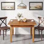 Table à manger carrée de 100 cm pour 2-4 personnes avec pieds en bois massif pour salon et salle à manger