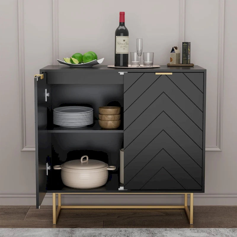 Buffet de rangement avec étagères ajustables pour salon, cuisine