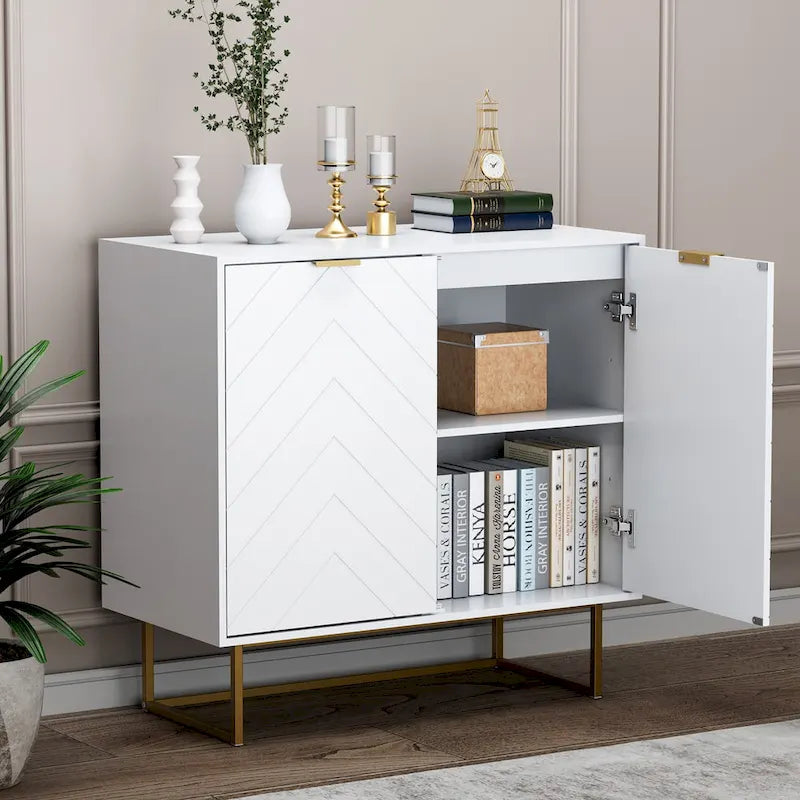 Buffet de rangement avec étagères ajustables pour salon, cuisine