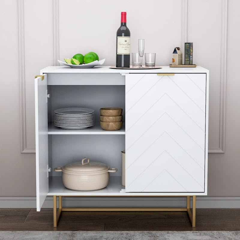 Buffet de rangement avec étagères ajustables pour salon, cuisine