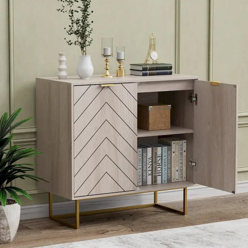 Buffet de rangement avec étagères ajustables pour salon, cuisine