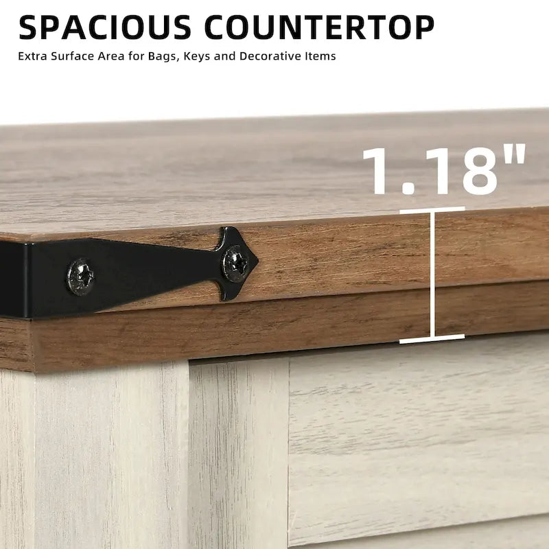 Moasis Table console de ferme de 35 pouces, Table d'entrée avec 2 tiroirs et placard pour salon