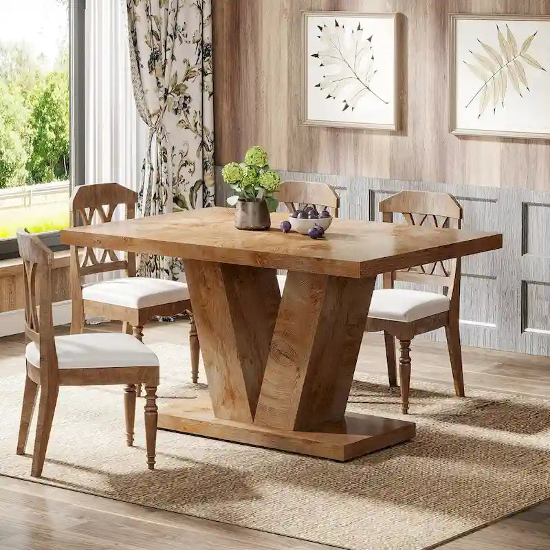 47 Tavolo da Pranzo Rettangolare Piccolo per Cucina Sala da Pranzo Farmhouse