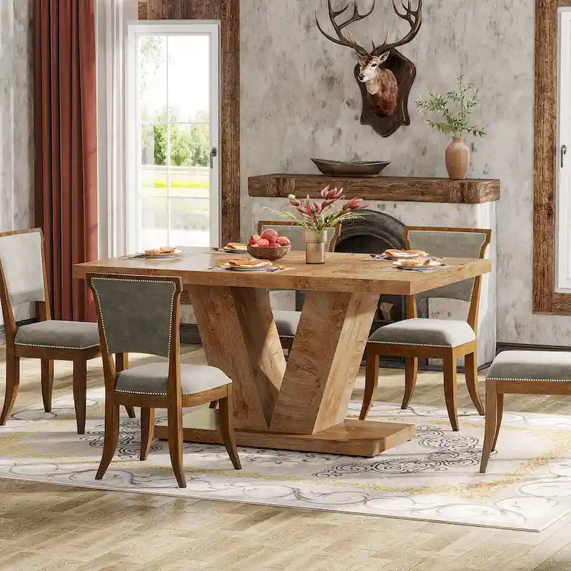 47 Tavolo da Pranzo Rettangolare Piccolo per Cucina Sala da Pranzo Farmhouse