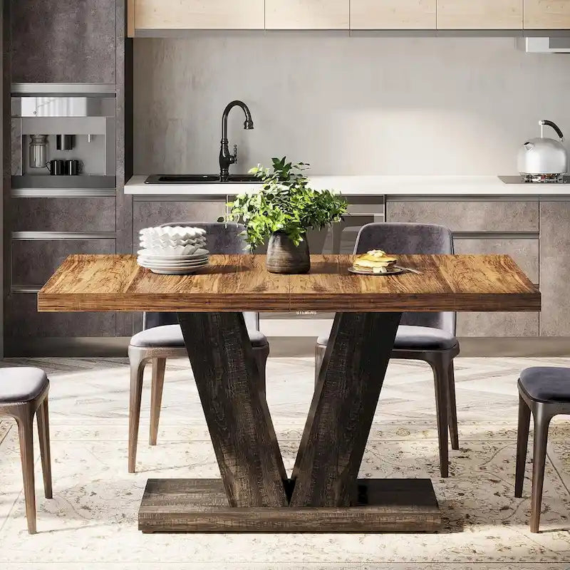 47 Tavolo da Pranzo Rettangolare Piccolo per Cucina Sala da Pranzo Farmhouse