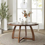 Tavolo da pranzo rotondo in legno massello Mid-century Modern 54 Bryan di HULALA HOME