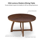 Tavolo da pranzo rotondo in legno massello Mid-century Modern 54 Bryan di HULALA HOME