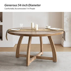 Tavolo da pranzo rotondo in legno massello Mid-century Modern 54 Bryan di HULALA HOME