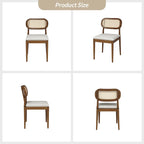 Lot de 4 chaises de salle à manger Konstantin en bois massif avec dossier en rotin et coussin amovible par HULALA HOME