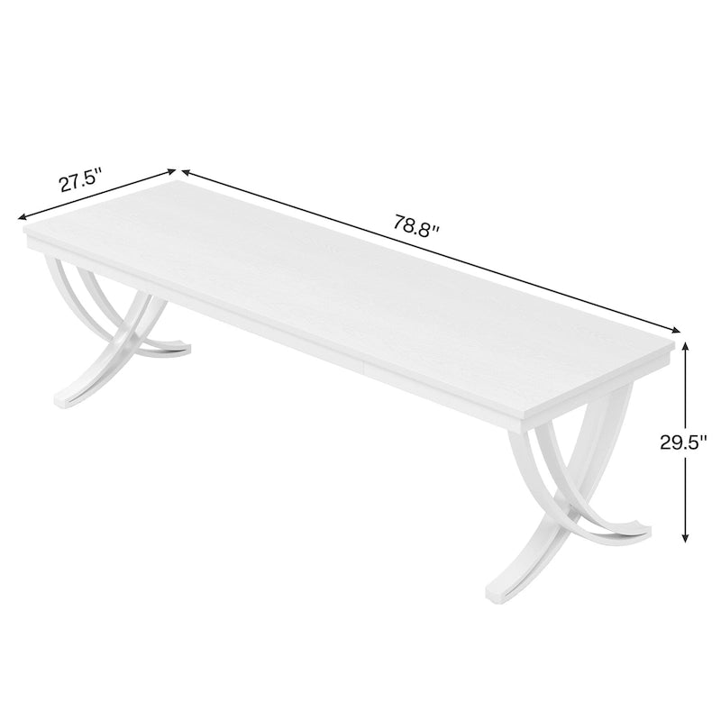Tavolo da Pranzo Rettangolare per 6-8 Persone, Tavoli da Cucina Grandi in Legno da 198 cm Stile Rustico