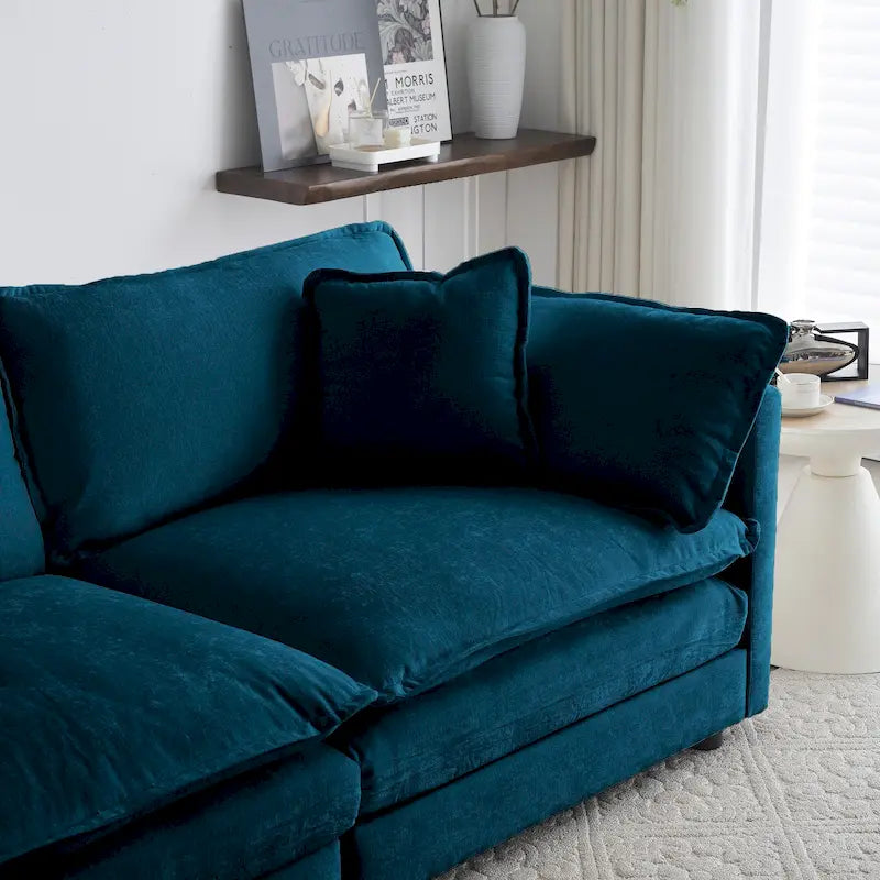 Set Divano da 3 Pezzi, 1+1+3 Posti, per Soggiorno, Poltrona, Divanetto e Divano a Tre Posti, Stile Moderno, Braccioli Tondi, Set Divano da 3 Pezzi