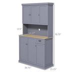 HOMCOM Credenza a Buffet da 180cm con Vetrina, Mobile dispensa da Cucina Stile Farmhouse con Ripiano per Microonde, Cassetto