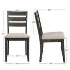 Set di 5 mobili da pranzo in legno massello 47L (1 tavolo + 4 sedie con schienale a doghe)