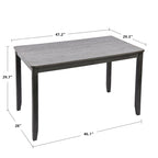 Set di 5 mobili da pranzo in legno massello 47L (1 tavolo + 4 sedie con schienale a doghe)