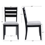 Set di 5 mobili da pranzo in legno massello 47L (1 tavolo + 4 sedie con schienale a doghe)