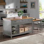 Isola Cucina Estensibile Eleanor bicolore effetto anticato con 3 cassetti di iNSPIRE Q Classic