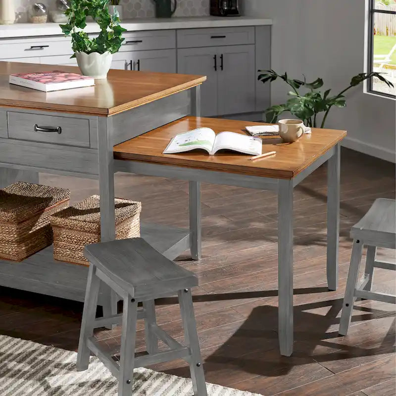 Isola Cucina Estensibile Eleanor bicolore effetto anticato con 3 cassetti di iNSPIRE Q Classic