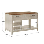 Isola Cucina Estensibile Eleanor bicolore effetto anticato con 3 cassetti di iNSPIRE Q Classic