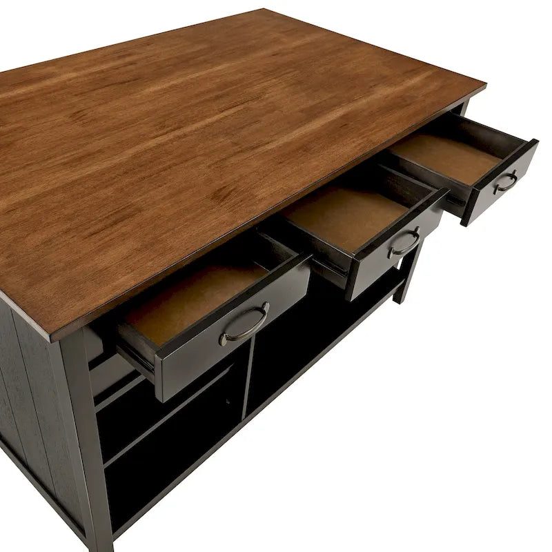 Isola Cucina Estensibile Eleanor bicolore effetto anticato con 3 cassetti di iNSPIRE Q Classic