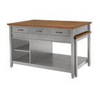 Isola Cucina Estensibile Eleanor bicolore effetto anticato con 3 cassetti di iNSPIRE Q Classic