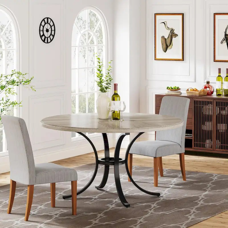 Tavolo da pranzo rotondo per 4-6 persone, tavolo da cucina in legno per sala da pranzo