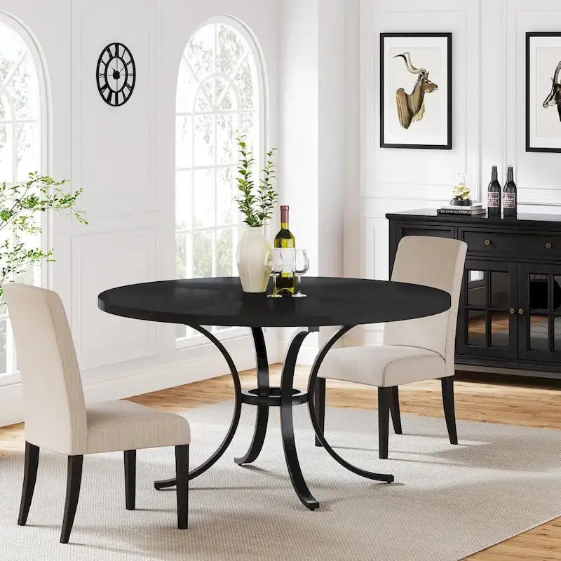 Tavolo da pranzo rotondo per 4-6 persone, tavolo da cucina in legno per sala da pranzo
