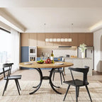Tavolo da pranzo rotondo per 4-6 persone, tavolo da cucina in legno per sala da pranzo