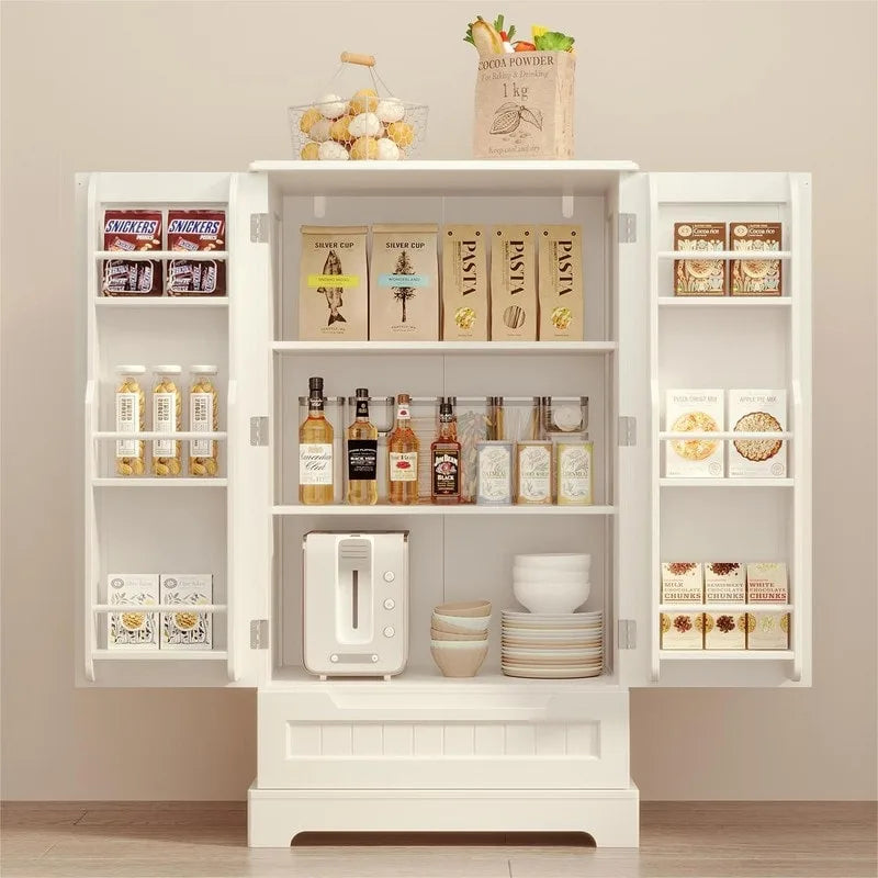 Meuble de rangement pour garde-manger de cuisine, meuble de rangement autonome avec étagères et 1 tiroir