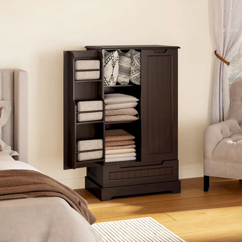 Meuble de rangement pour garde-manger de cuisine, meuble de rangement autonome avec étagères et 1 tiroir