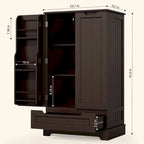 Meuble de rangement pour garde-manger de cuisine, meuble de rangement autonome avec étagères et 1 tiroir
