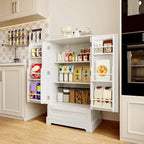 Meuble de rangement pour garde-manger de cuisine, meuble de rangement autonome avec étagères et 1 tiroir