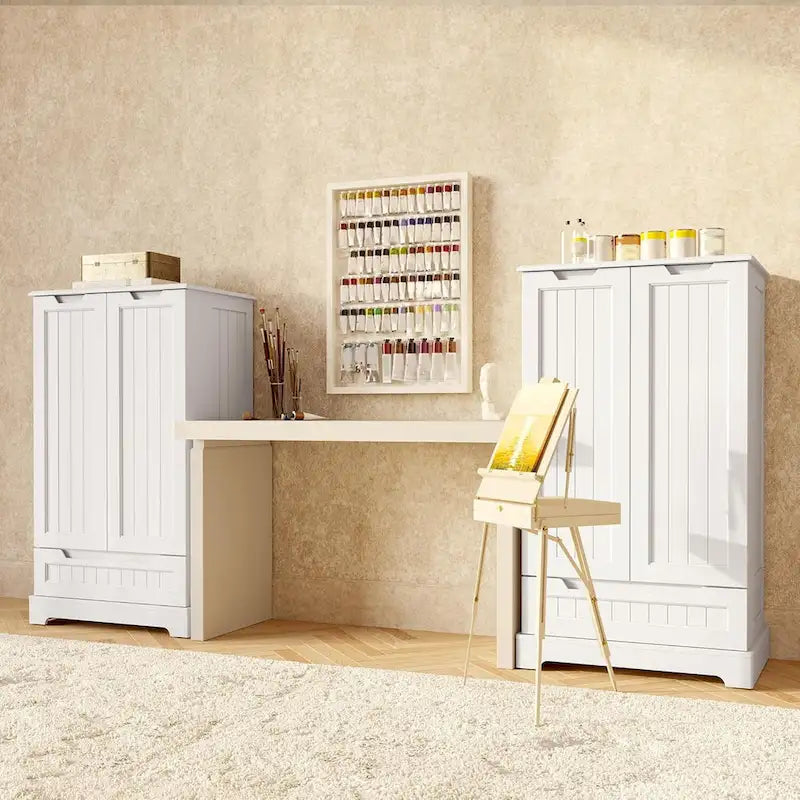 Meuble de rangement pour garde-manger de cuisine, meuble de rangement autonome avec étagères et 1 tiroir