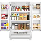 Meuble de rangement pour garde-manger de cuisine, meuble de rangement autonome avec étagères et 1 tiroir