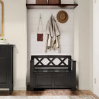 WYNDENHALL Halifax Banc de rangement pour petite entrée en bois massif de 36 pouces de large - 17P x 36L x 27,8H