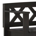 WYNDENHALL Halifax Banc de rangement pour petite entrée en bois massif de 36 pouces de large - 17P x 36L x 27,8H