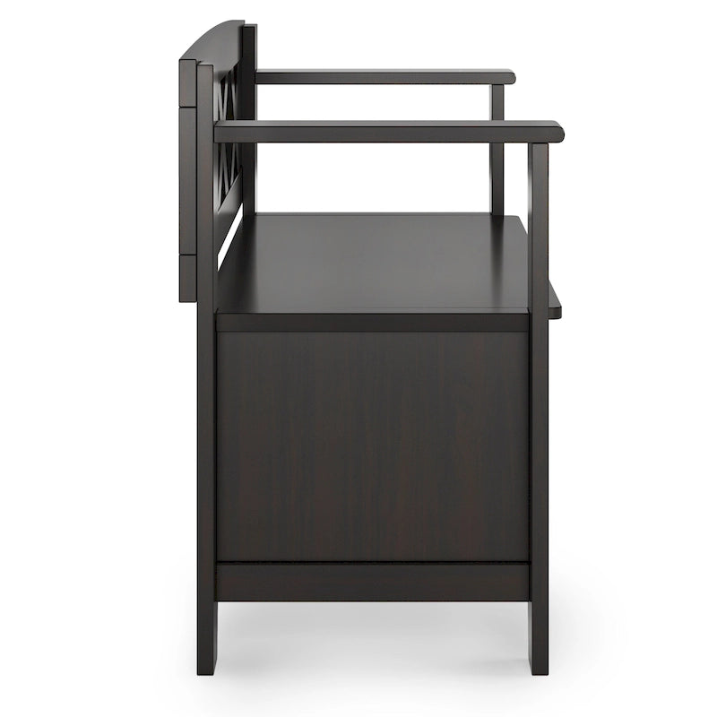 WYNDENHALL Halifax Banc de rangement pour petite entrée en bois massif de 36 pouces de large - 17P x 36L x 27,8H