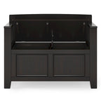 WYNDENHALL Halifax Banc de rangement pour petite entrée en bois massif de 36 pouces de large - 17P x 36L x 27,8H