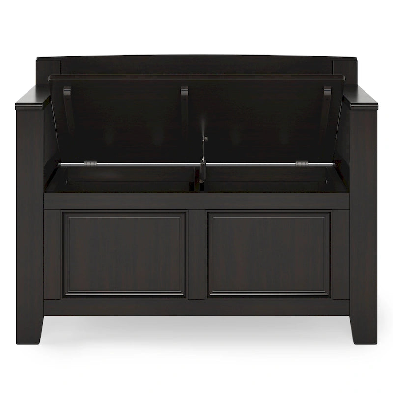 WYNDENHALL Halifax Banc de rangement pour petite entrée en bois massif de 36 pouces de large - 17P x 36L x 27,8H