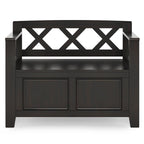 WYNDENHALL Halifax Banc de rangement pour petite entrée en bois massif de 36 pouces de large - 17P x 36L x 27,8H