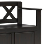WYNDENHALL Halifax Banc de rangement pour petite entrée en bois massif de 36 pouces de large - 17P x 36L x 27,8H