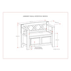 WYNDENHALL Halifax Banc de rangement pour petite entrée en bois massif de 36 pouces de large - 17P x 36L x 27,8H