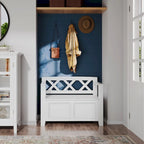 WYNDENHALL Halifax Banc de rangement pour petite entrée en bois massif de 36 pouces de large - 17P x 36L x 27,8H