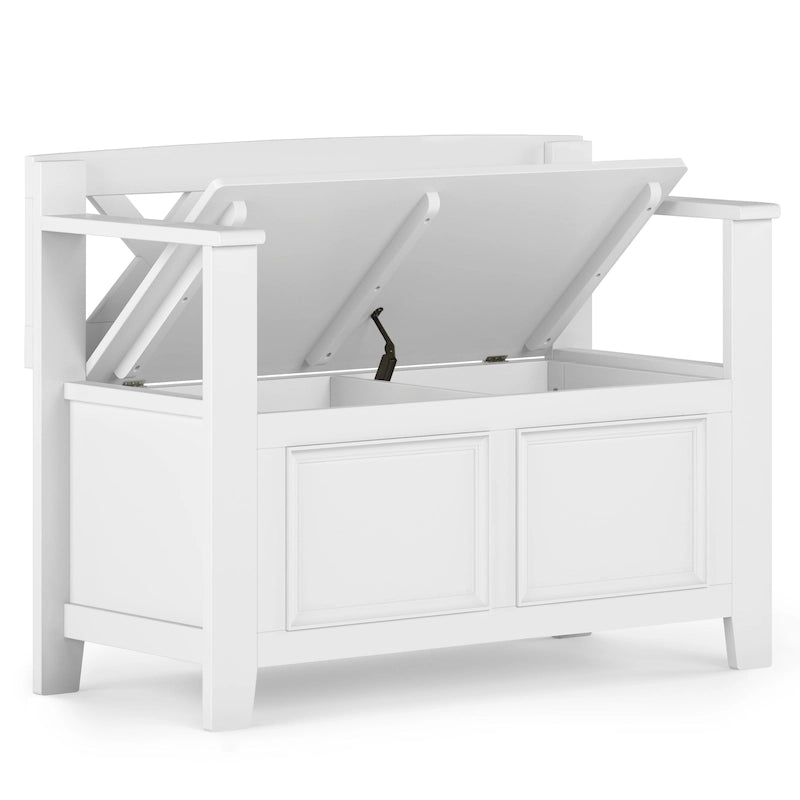 WYNDENHALL Halifax Banc de rangement pour petite entrée en bois massif de 36 pouces de large - 17P x 36L x 27,8H
