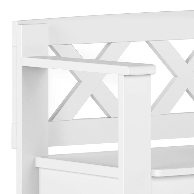 WYNDENHALL Halifax Banc de rangement pour petite entrée en bois massif de 36 pouces de large - 17P x 36L x 27,8H