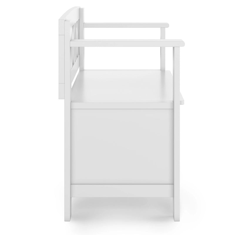 WYNDENHALL Halifax Banc de rangement pour petite entrée en bois massif de 36 pouces de large - 17P x 36L x 27,8H