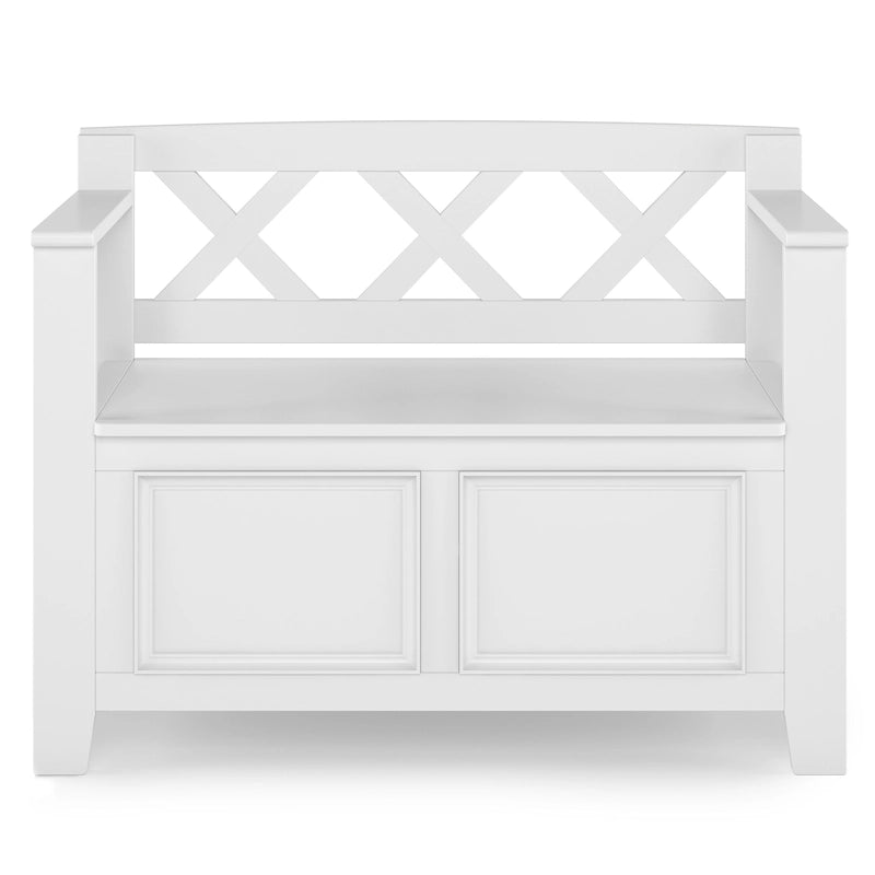 WYNDENHALL Halifax Banc de rangement pour petite entrée en bois massif de 36 pouces de large - 17P x 36L x 27,8H