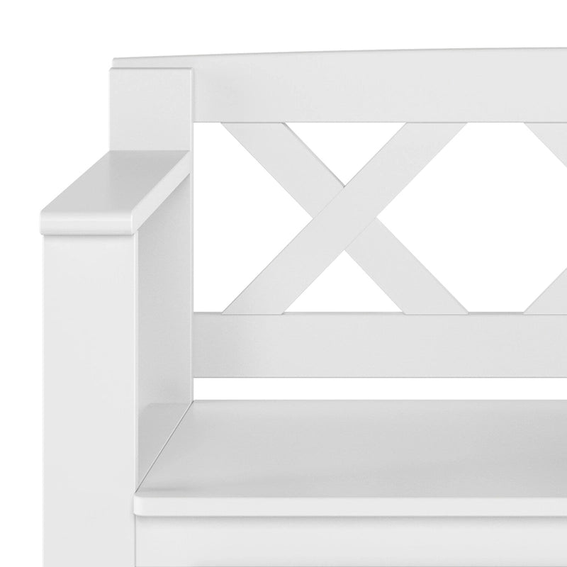 WYNDENHALL Halifax Banc de rangement pour petite entrée en bois massif de 36 pouces de large - 17P x 36L x 27,8H