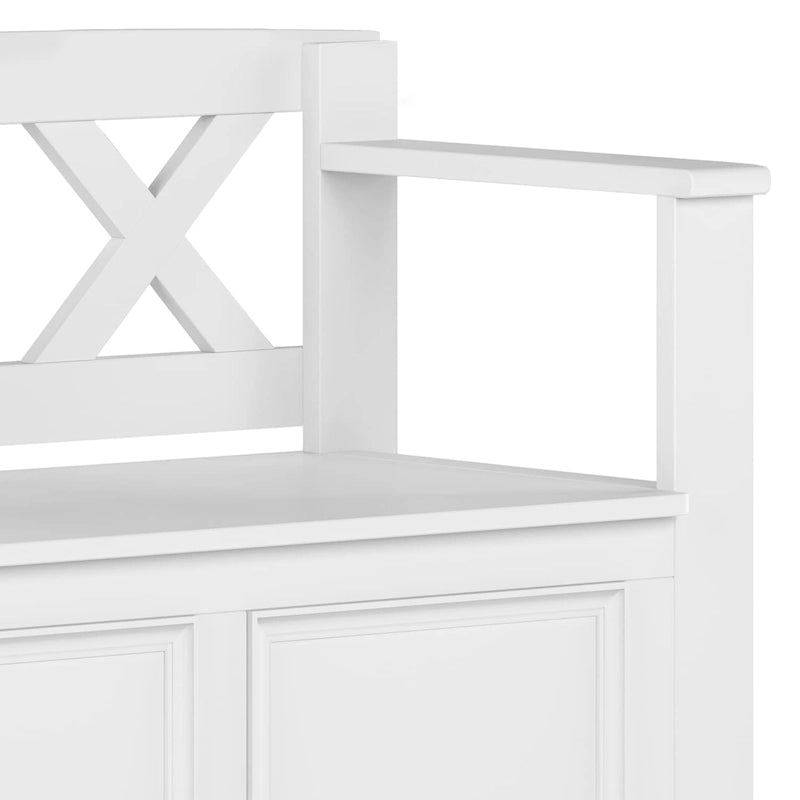 WYNDENHALL Halifax Banc de rangement pour petite entrée en bois massif de 36 pouces de large - 17P x 36L x 27,8H
