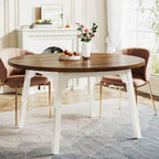 Round Dining Table for 4-6 People, 47-Inch Farmhouse Kitchen Table